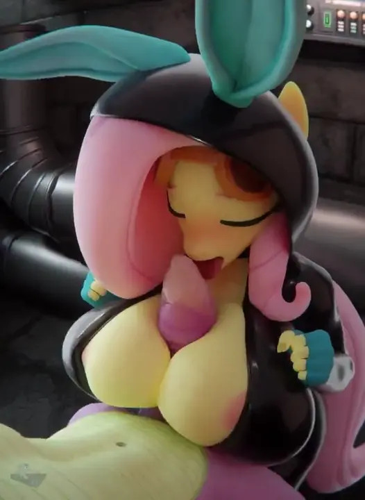 fluttershy cosplay bunny tits job