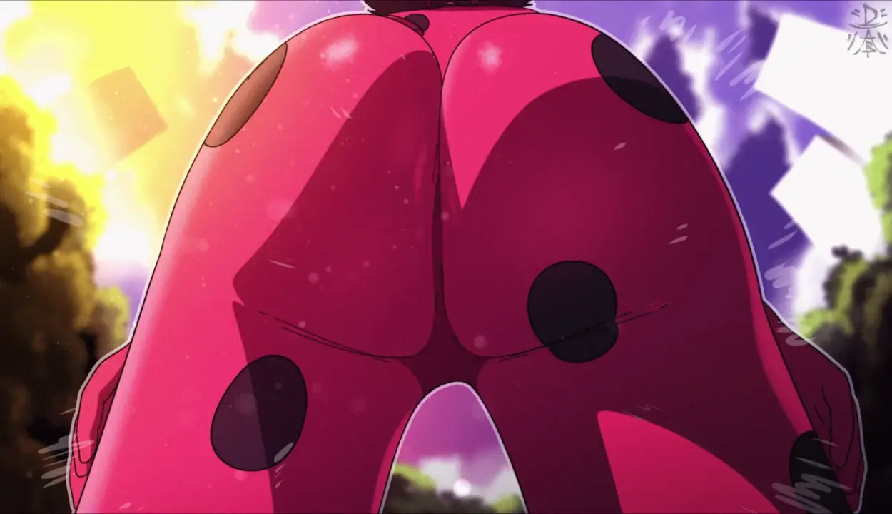 Marichan’s fat ass bouncing and clapping in the Ladybug suit [D-Art]