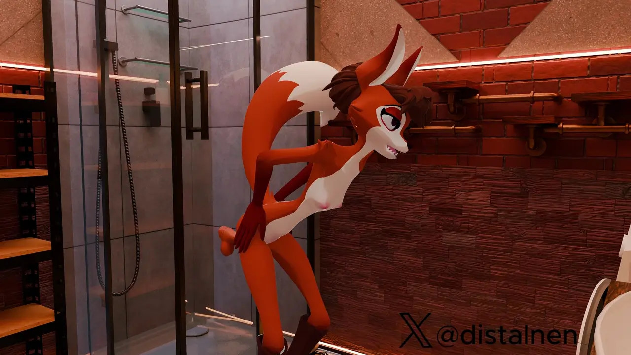 Fox using dildo