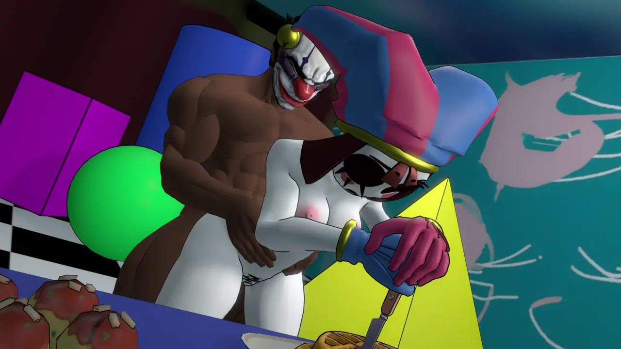 Clown on Clown action in the Circus