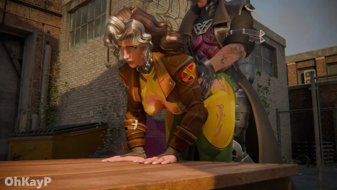 Rogue and Gambit in an alley