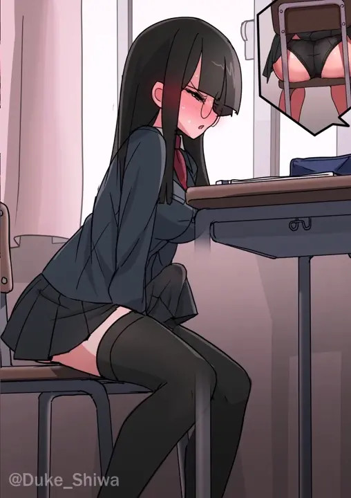 futa hands free cumshot in class