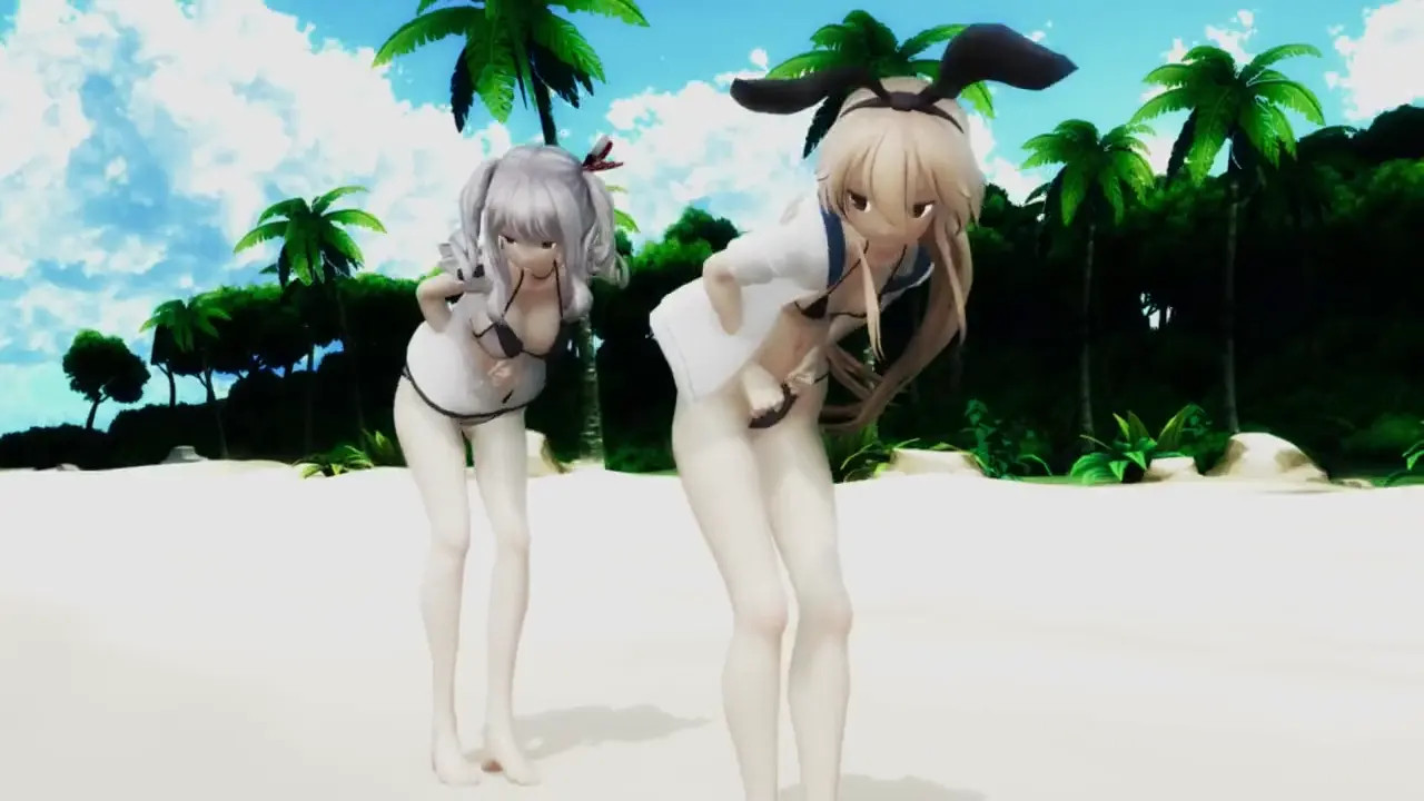 Shimakaze & Kashima - Apple Pie [MMD R18] Gold RiverP