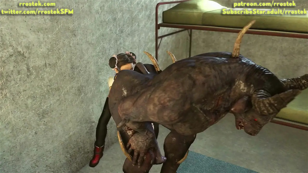 Tifa Lockhart rimming a massive Minotaur monster