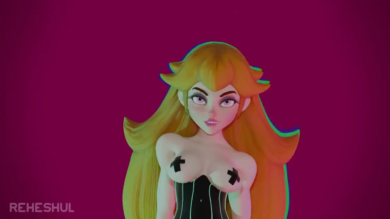 Peach neon dance