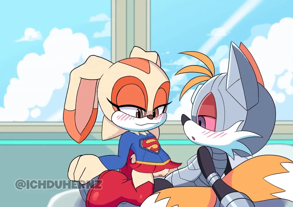 Super Cream riding Cyborg Tails