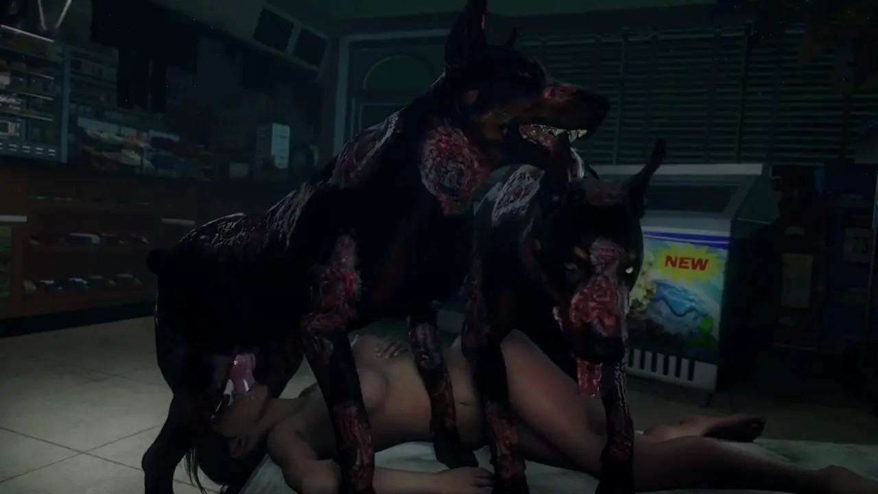 (Remake)-Claire Redfield X Z-Dogs (Nude)-[DarktronickSFM]