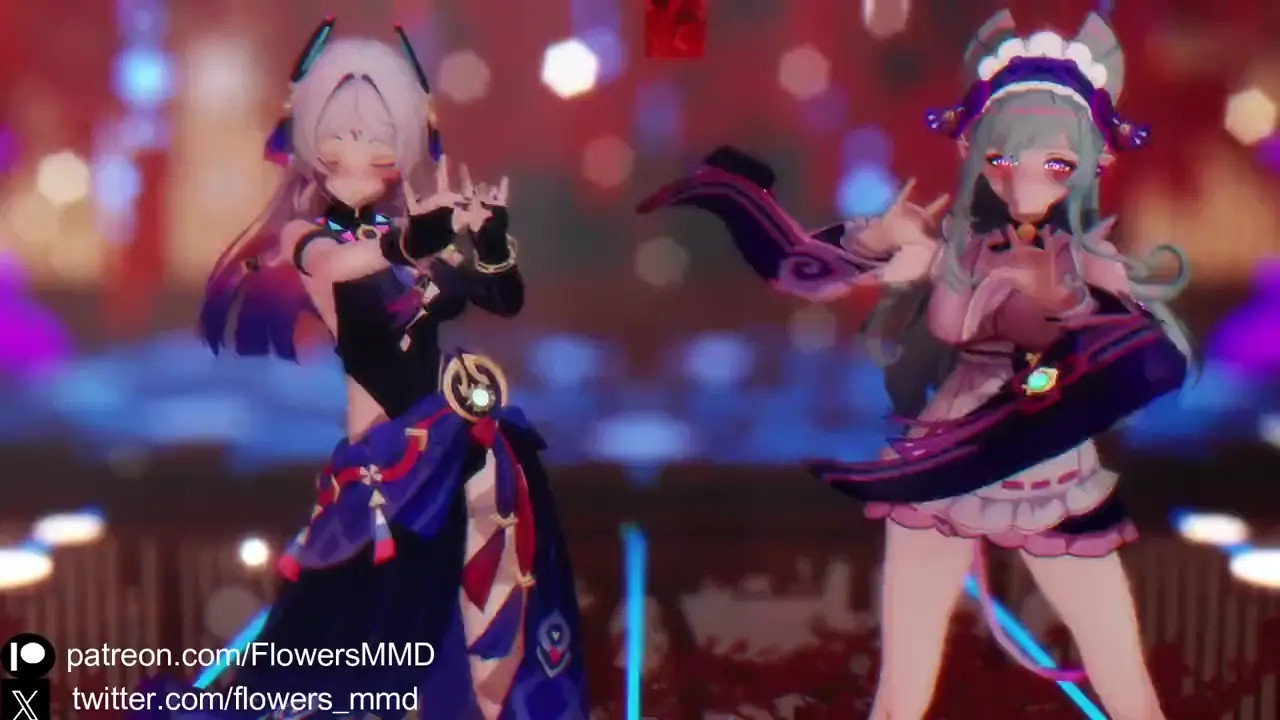 [Genshin MMD] Citlali and Mizuki - Kiss Kitsune dance (R18)