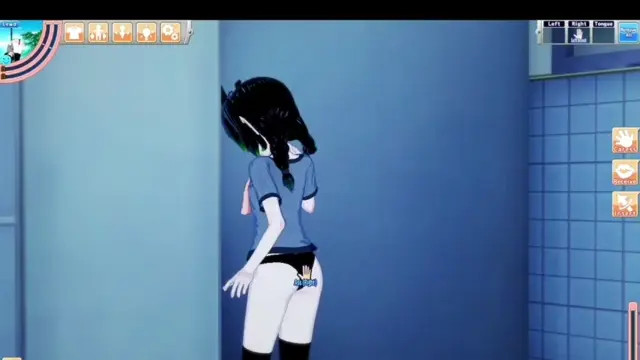 Elfinpsyop getting fucked in a public restroom (Koikatsu party)