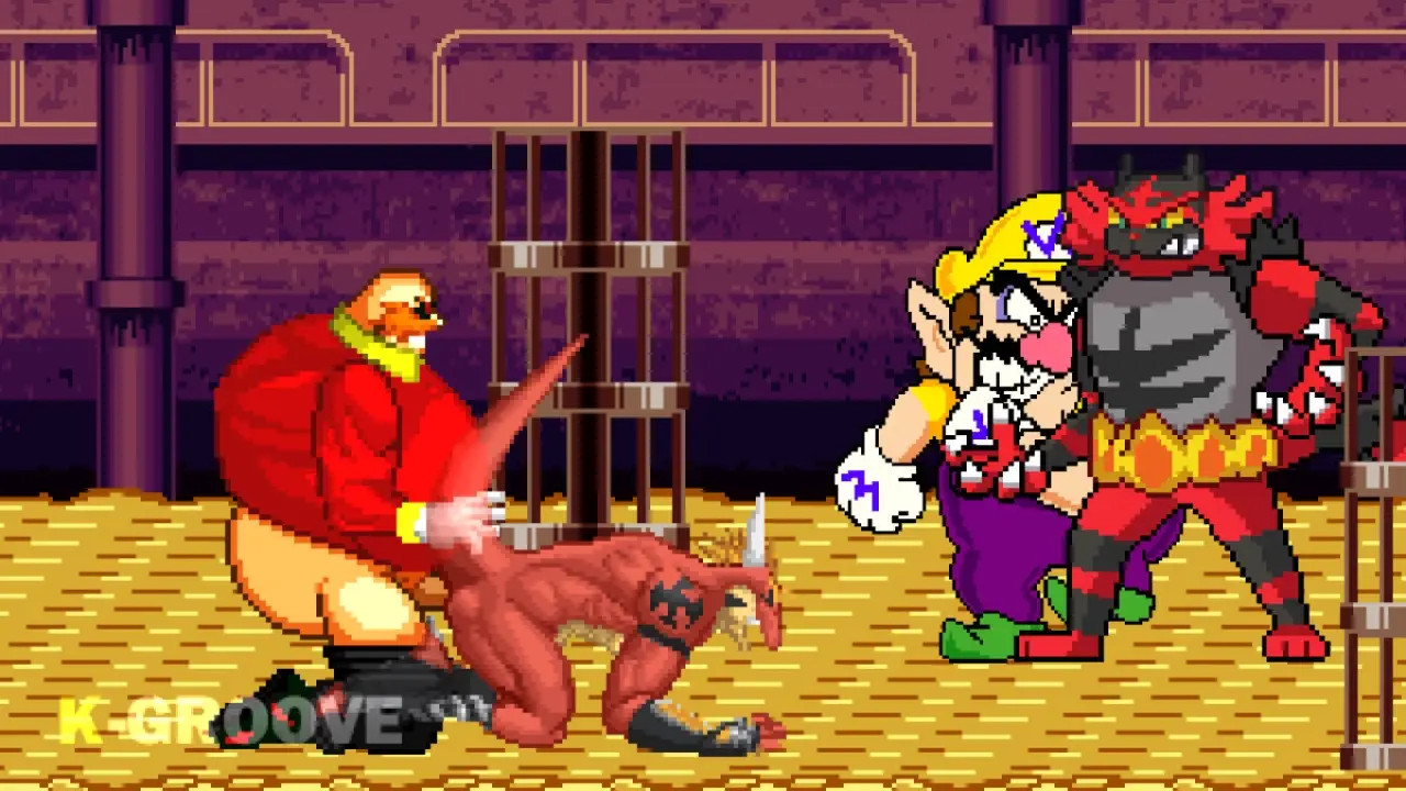 MUGEN Request#193: Wario & Dr. Robotnik Fucks Incineroar & Delga