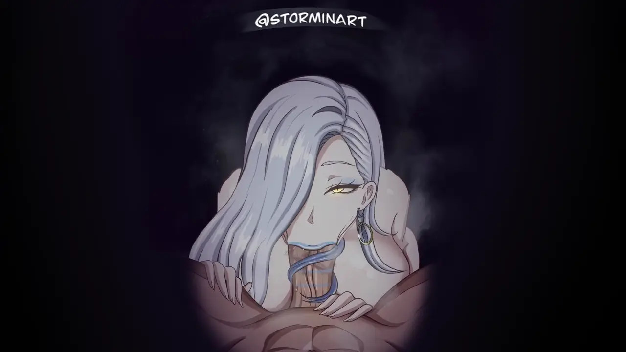 Omi-san Gives a Blowjob with her Snake Tongue