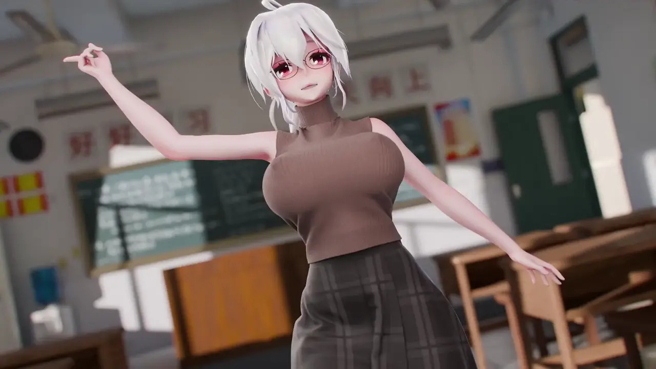 Lewd Bad Teacher Haku with Vibrator in Classroom
