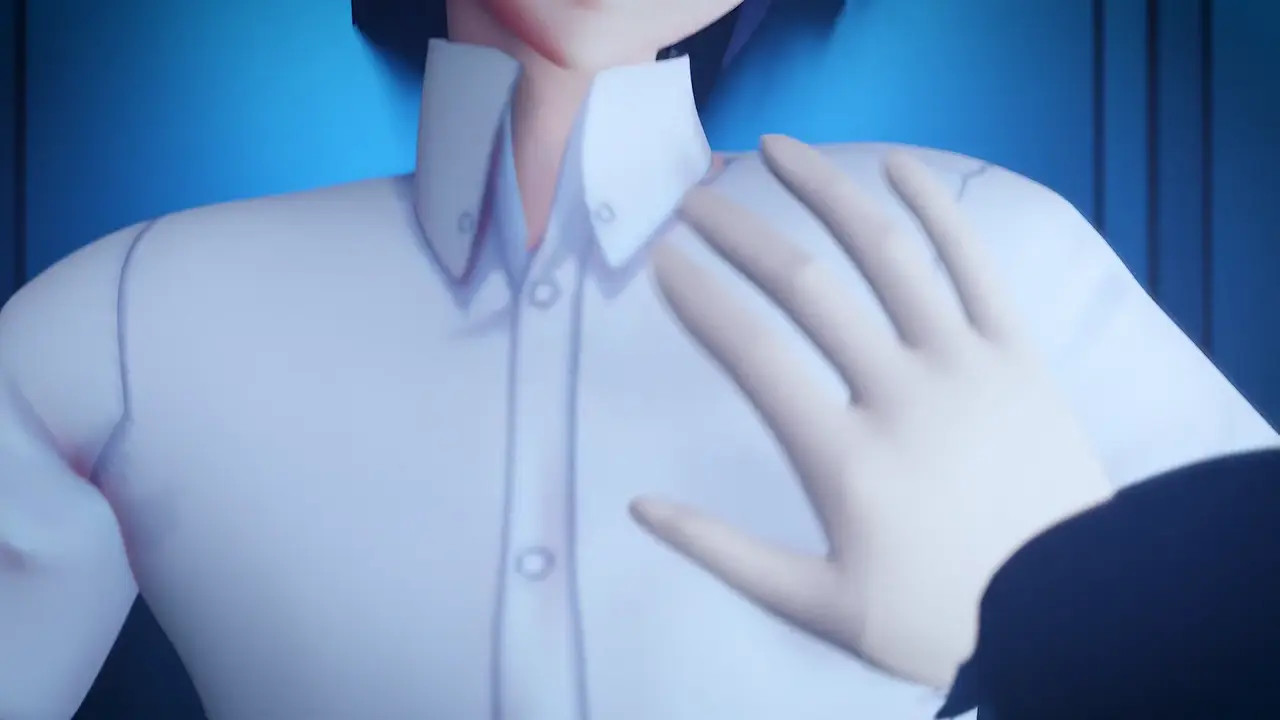 Naoto in the police locker room
