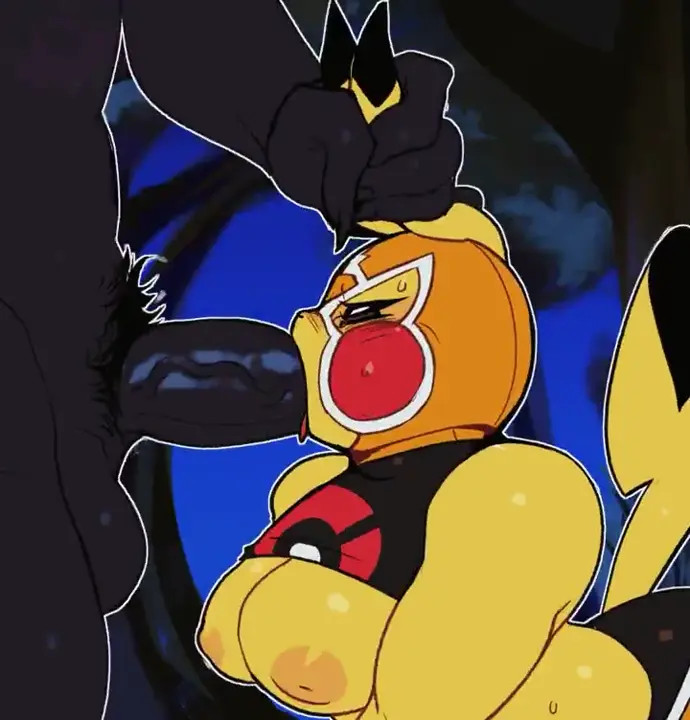 Mimikyu have some fun with Pikachu