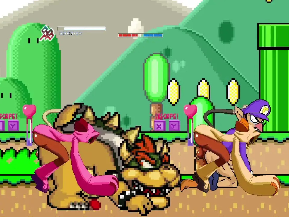 MUGEN: Taokaka x2 fucks Bowser & Waluigi