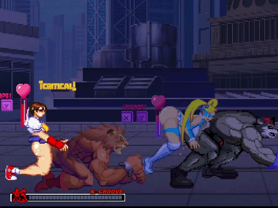 MUGEN: Sakura Kasugano & Rainbow Mika fucks Leo & Gundog