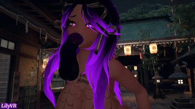 Lily sucking magic dildo