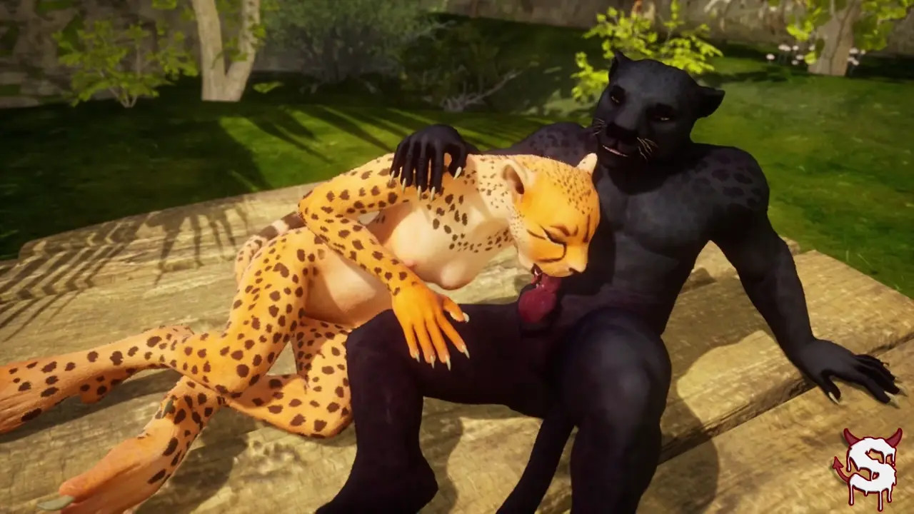 Sexy furry girl fucks a panther