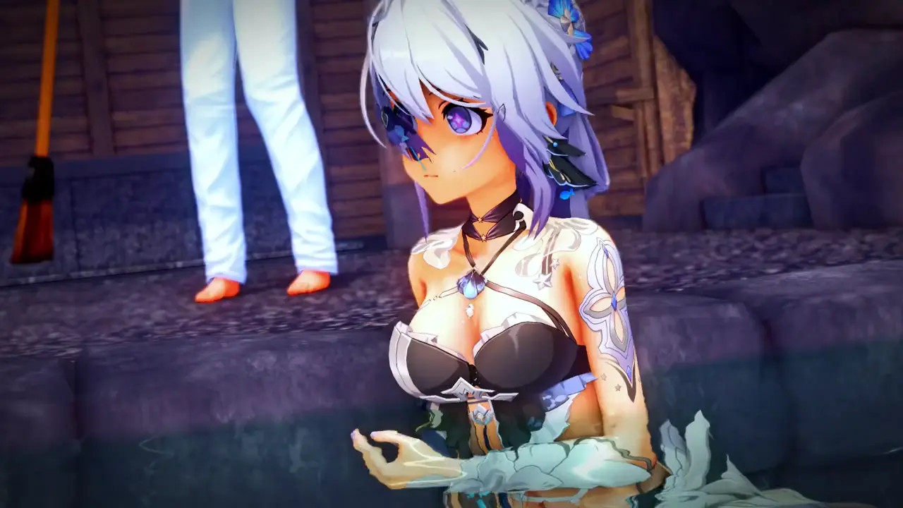 Honkai Impact Kiana in the hot spring
