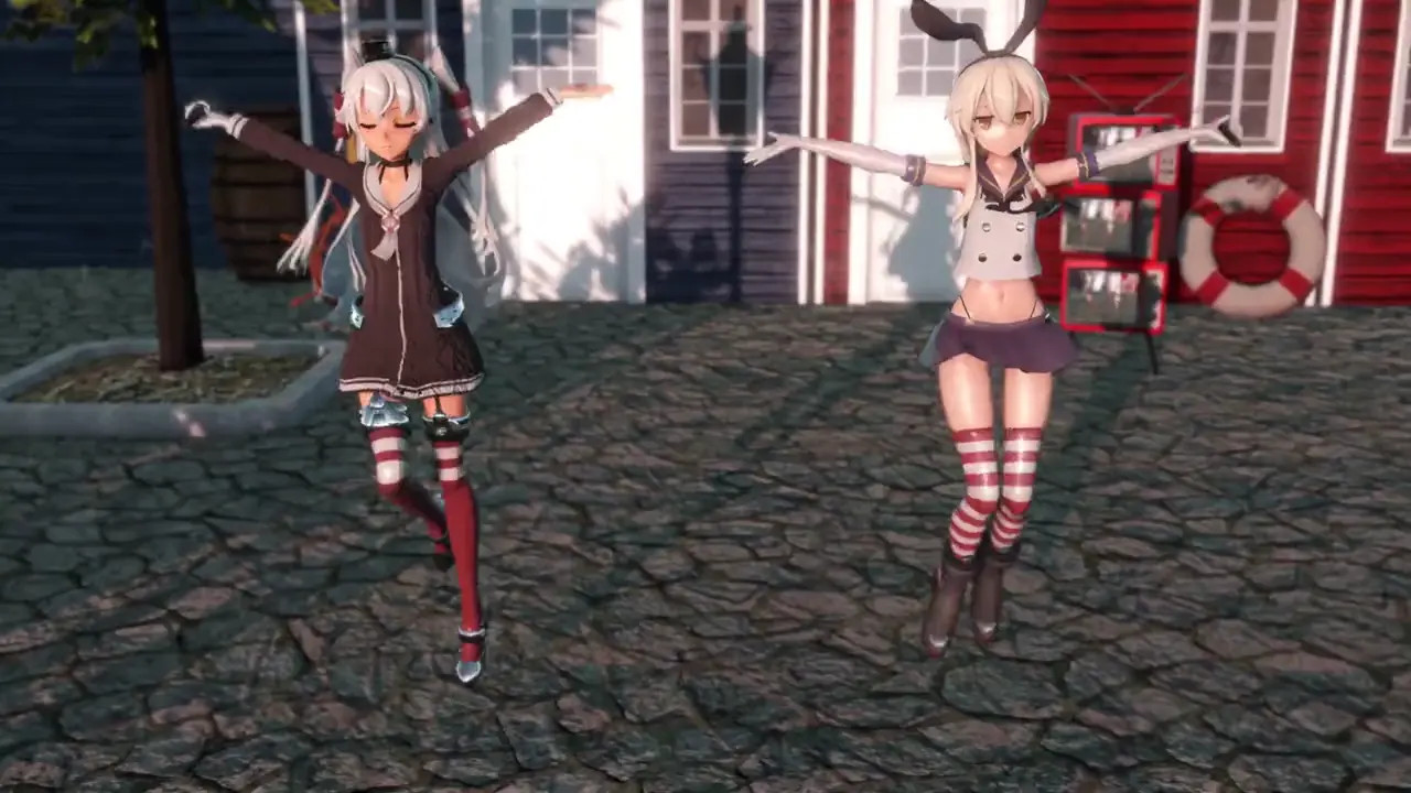 Shimakaze & Amatsukaze - Viva Happy [MMD R15] Ley Line Walker