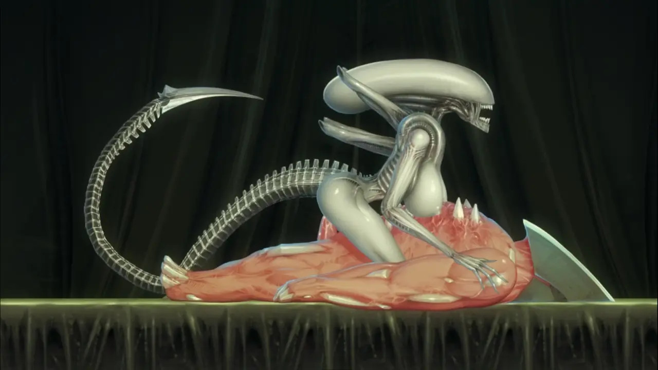Alien Quest Eve cowgirl ride xenomorph