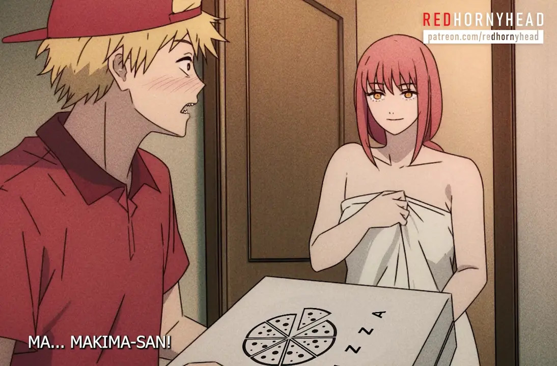 Makima Fucks the Pizza Delivery Guy | Redhornyhead