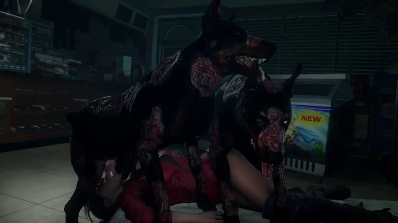 (Remake)-Claire Redfield X Z-Dogs (Fully Clothed)-[DarktronickSFM]