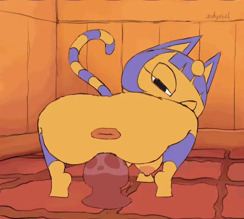 Ankha's showing off her physical abilities [andyxtal]