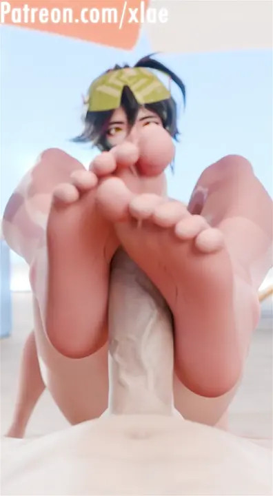 Jubilee footjob on the beach