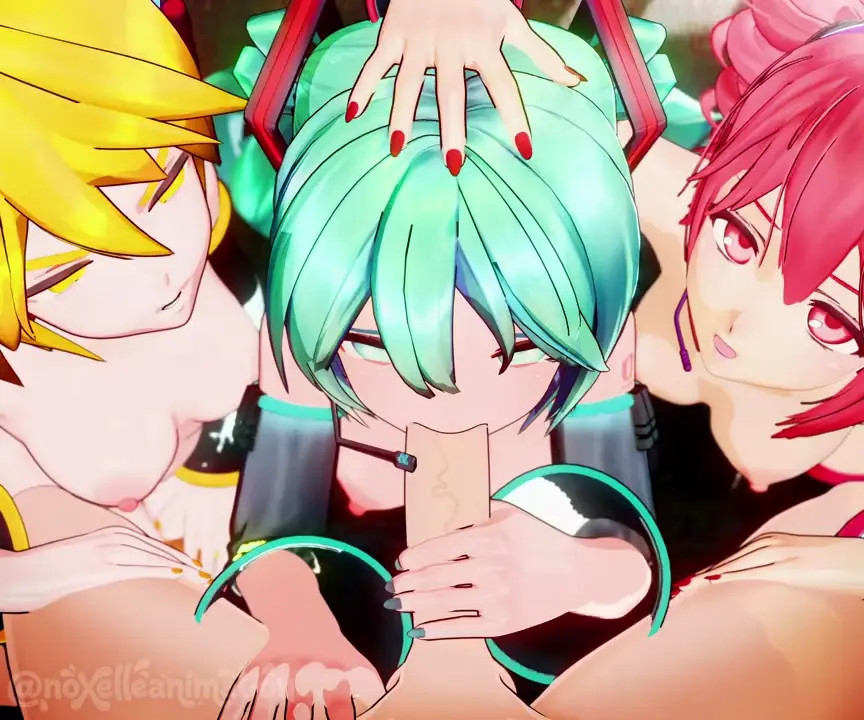[Noxelle]Triple Baka had some fun with a sweet cock