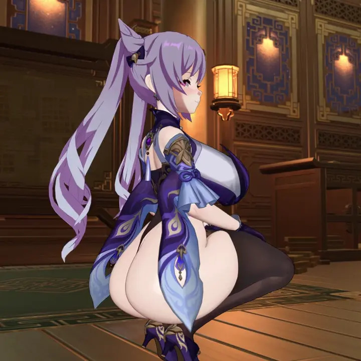 Keqing Booty Bounce - 4K