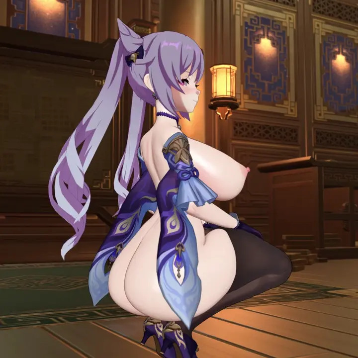 Keqing Booty Bounce - ALT 1 - 4K