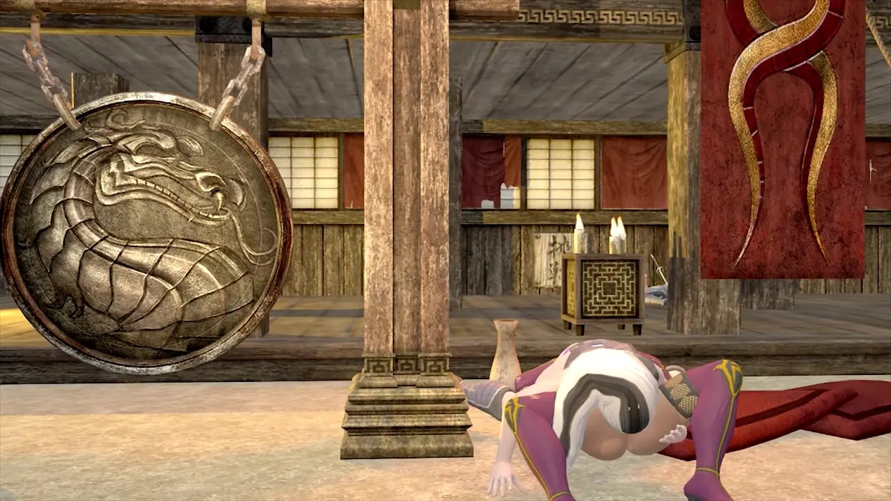 Mileena and Sindel have fun after fighting hours.