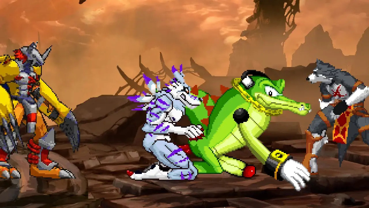 MUGEN Request#285: Wargreymon & Weregarurumon Fucks Vector & Othello