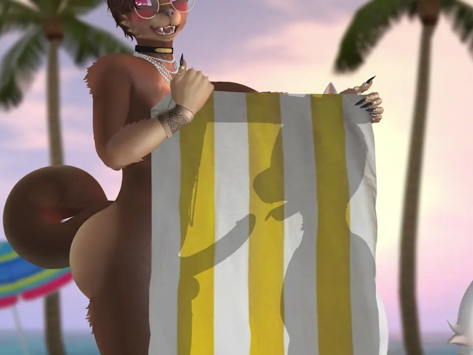 Public Beach Furry Femboy Blowjob