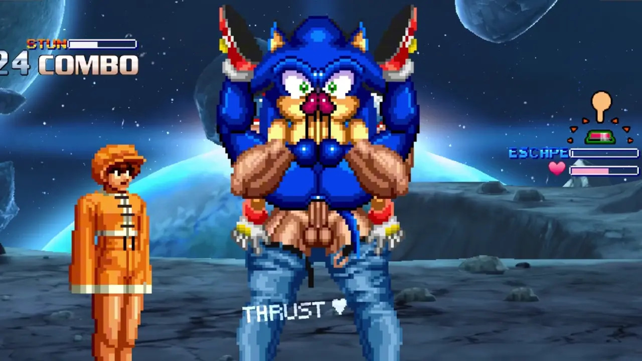 MUGEN: Sonic gets trapped and full nelsoned by Brian JMAX