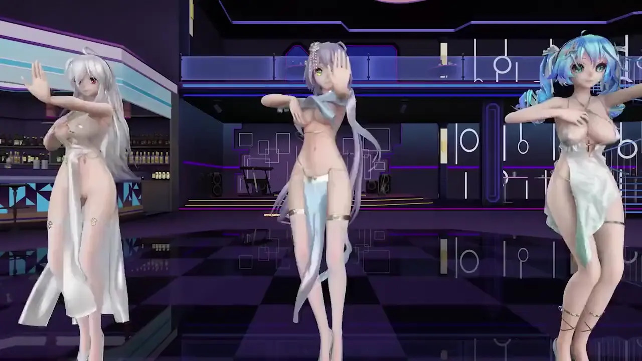 [Vocaloid MMD R18](Miku,Haku,Luo Tianyi) Umetora - Koshitantan 虎視眈々 "dance"