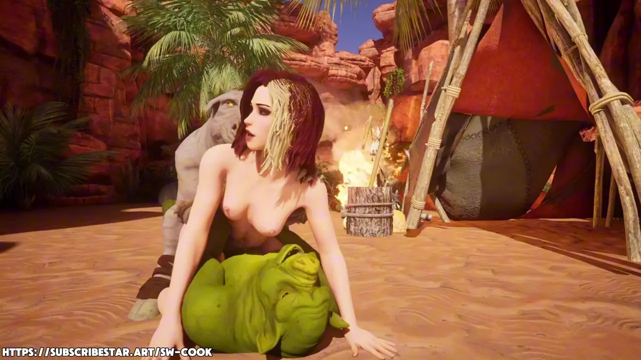 Beauty Gets Wrecked by Two Pig Creatures