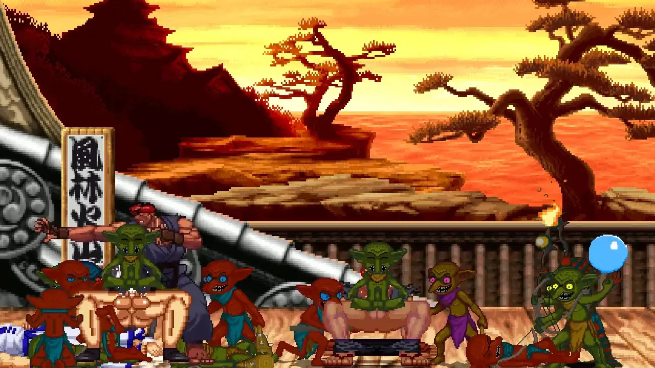 MUGEN Request#296: Goblin Party X Evil Ryu, Akuma, Yagami Iori, & Kim Kaphwan