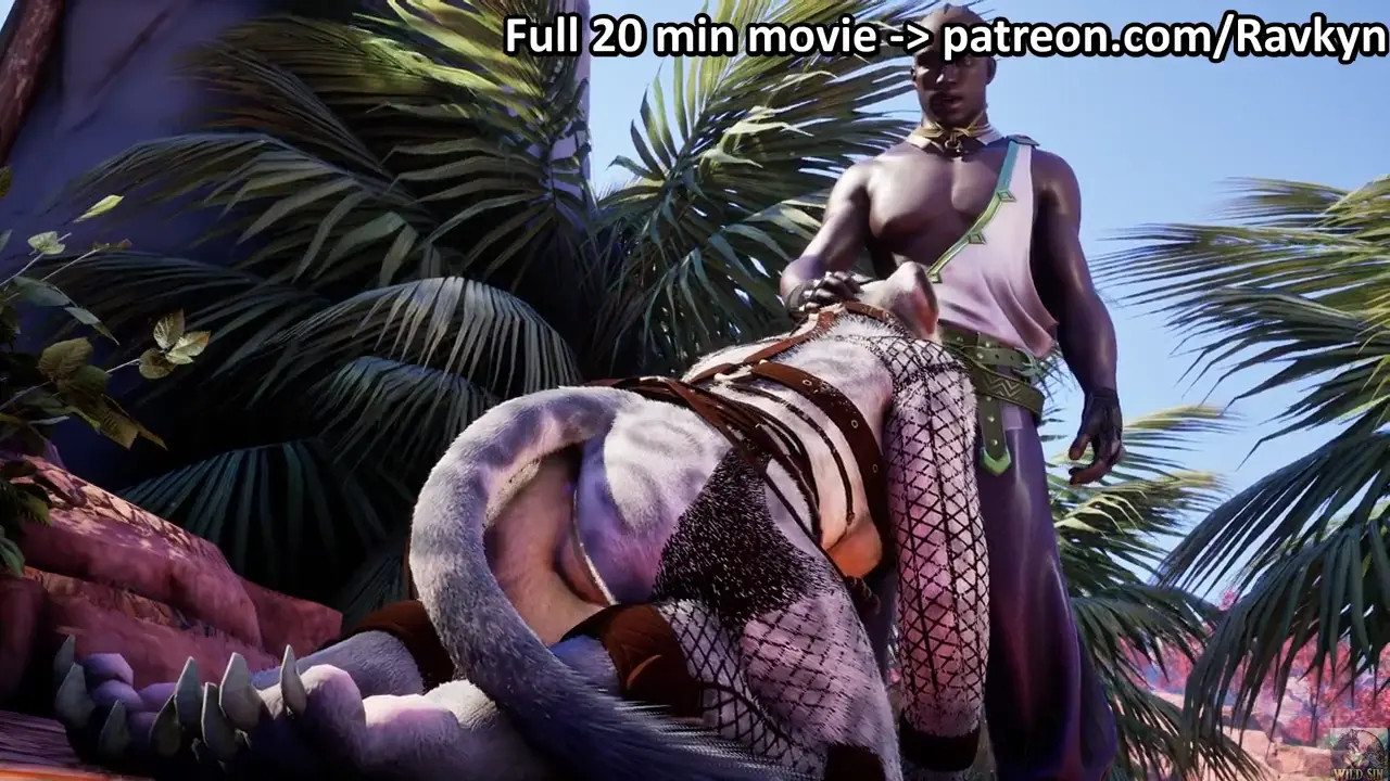 Black cock fucks Furry Snow Leopard Girl 2K