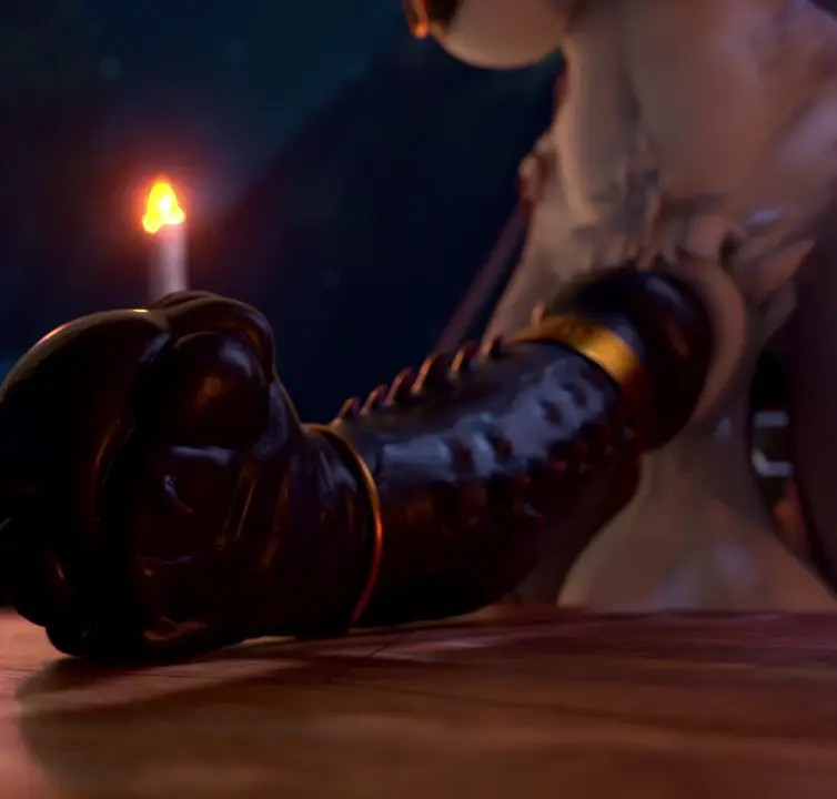 A futanari showing off the power of her large penis (Xazter3D)