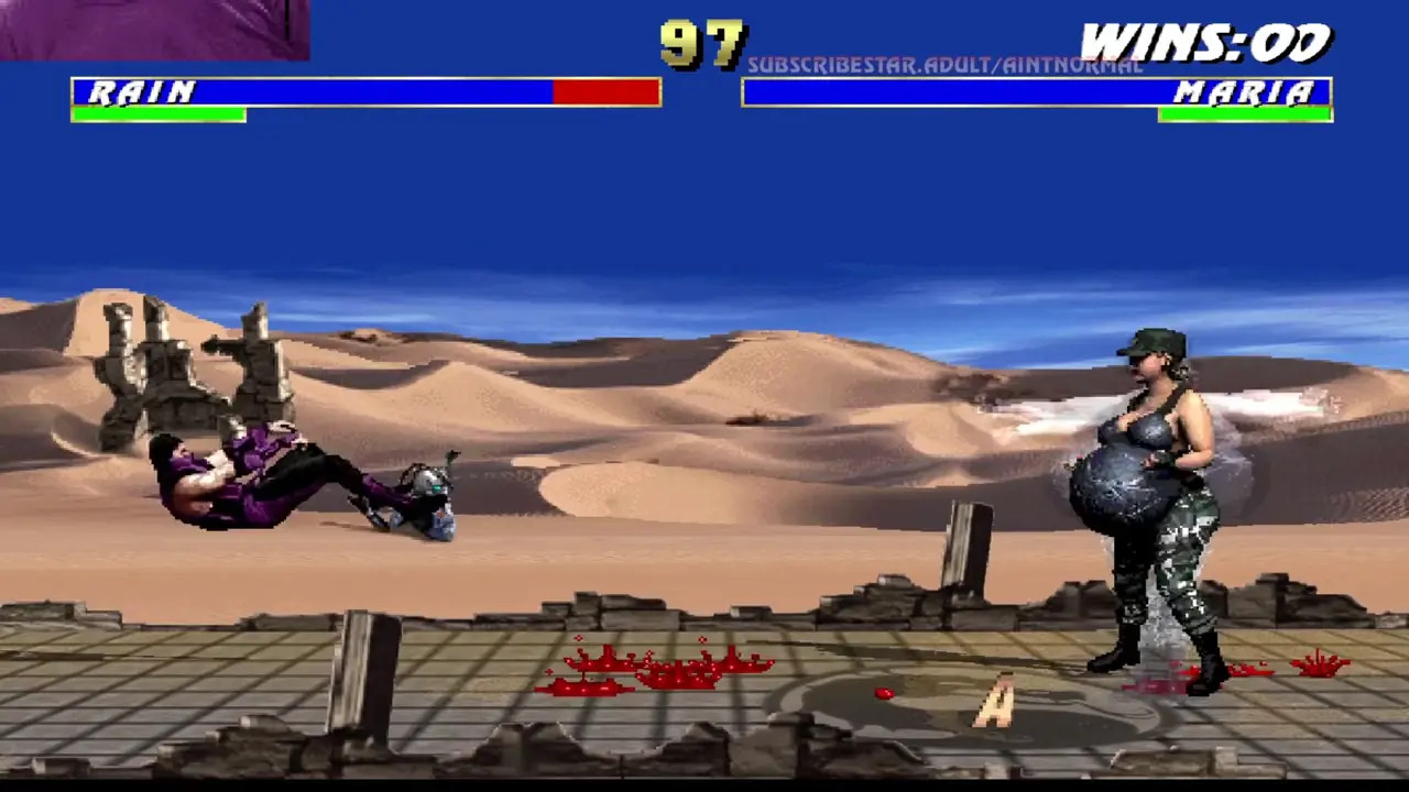 [MK] Rain vs Maria - Mortal Kombat 3 Ryona Pregnant Woman Mod (Nude)