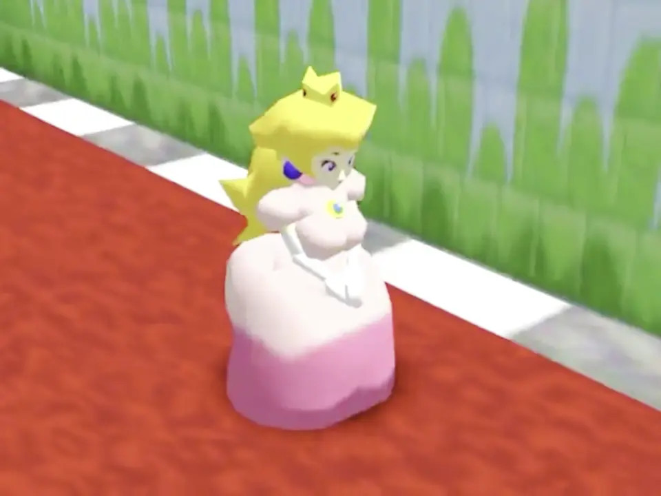 SM64 Princess Peach Showcase Full Clothes to Nude