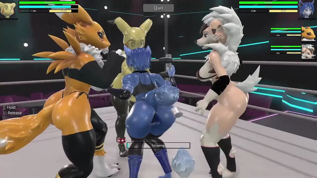 HR2 Furry: Mimikyu vs Krystal, Lynelle & Renamon