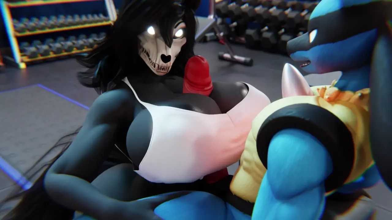 MaL0 massages a big dick in the gym