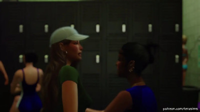 HOT BRUNETTE TEEN SLUT GAGGING ON HER COACH'S BIG COCK - SIMS 4 (3D animation)