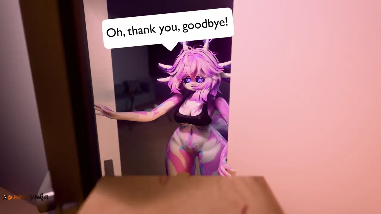 Axolotl charmed the delivery man