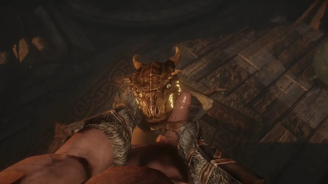 Argonian with huge tits is fucking with Dovakin