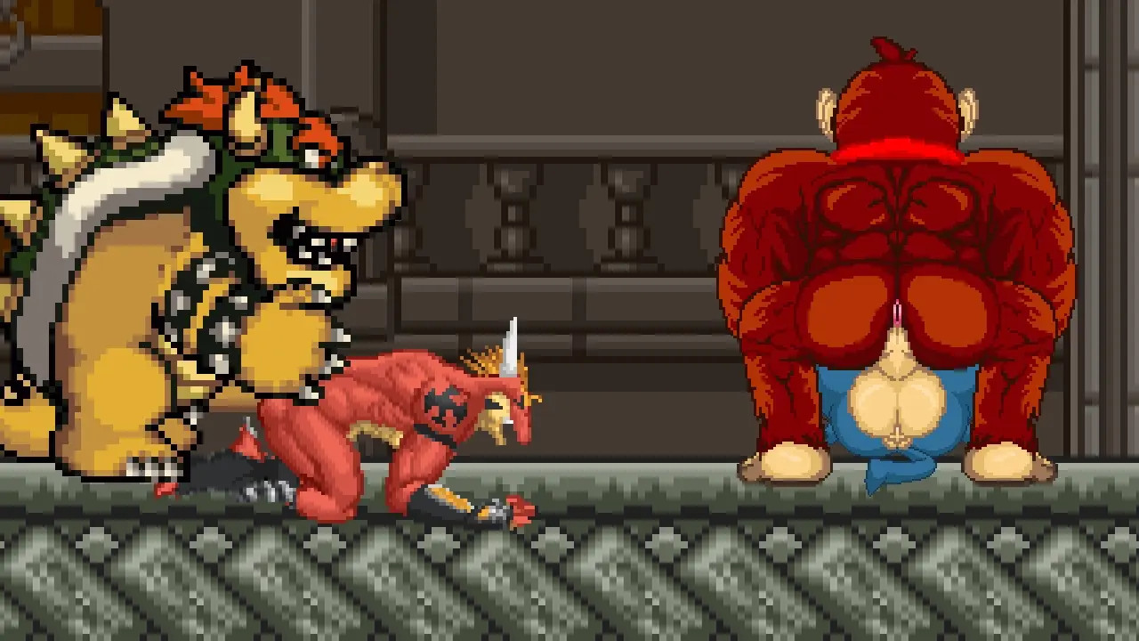 MUGEN Request#347: Donkey Kong & Bowser Koopa Fucks Lucario & Delga