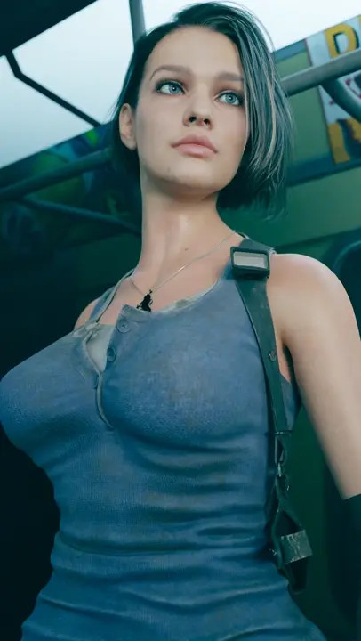 Jill Showing Her Breasts [4K] | SerahNSFWart